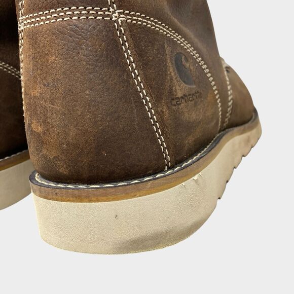 Carhartt Boots Mens 14 Wide Brown Waterproof Steel-Toe Moc Toe Wedge EH CMW6295 - Picture 8 of 13